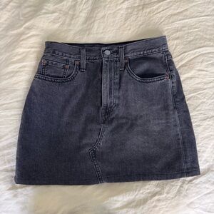 Levi's Black Washed Denim Mini Skirt